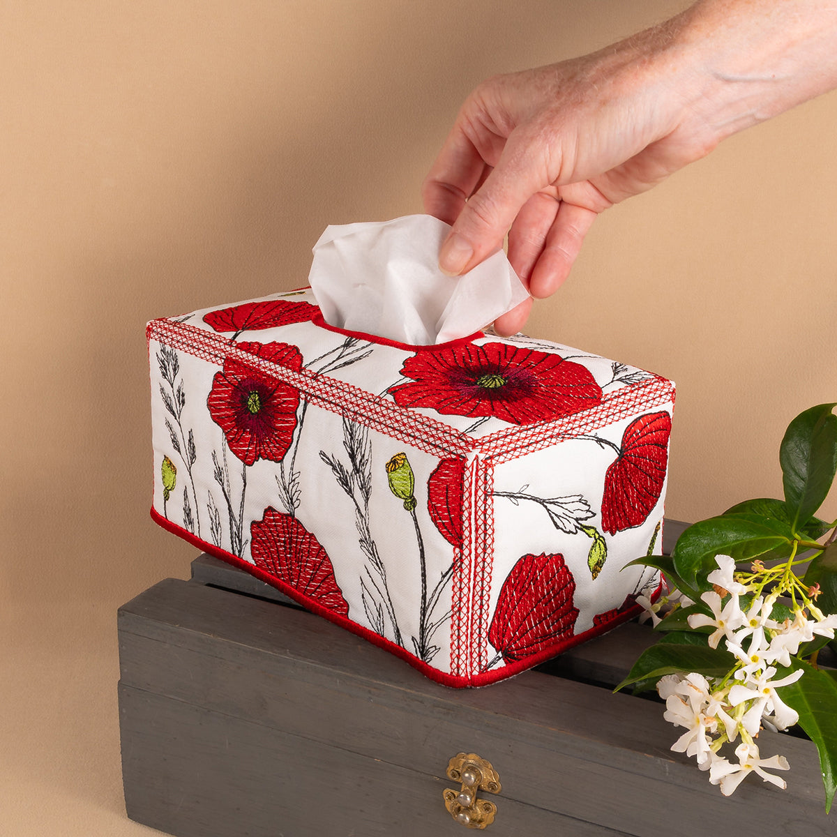 Poppy Kisses Tissue Box Cover Rectangular