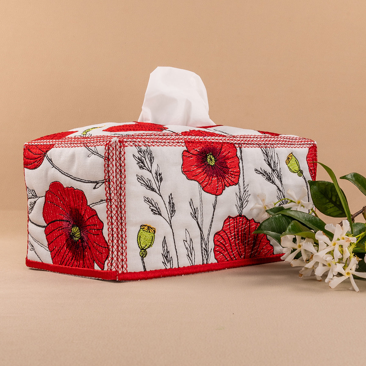 Poppy Kisses Tissue Box Cover Rectangular