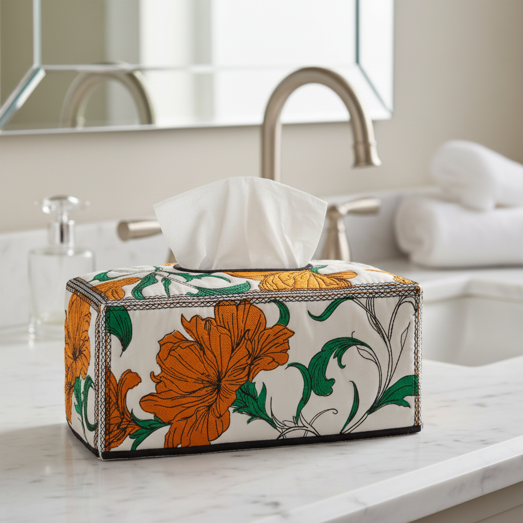 Fireside Florals Tissue Box Cover