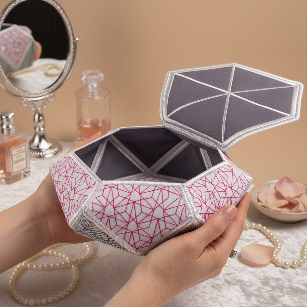Facets Hexagon Bowl with Lid