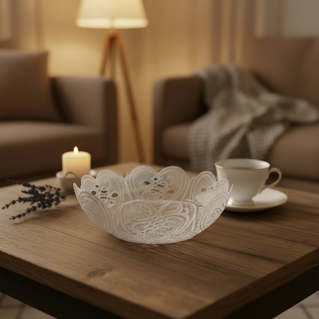 Freestanding Lace Love Bowl Scroll