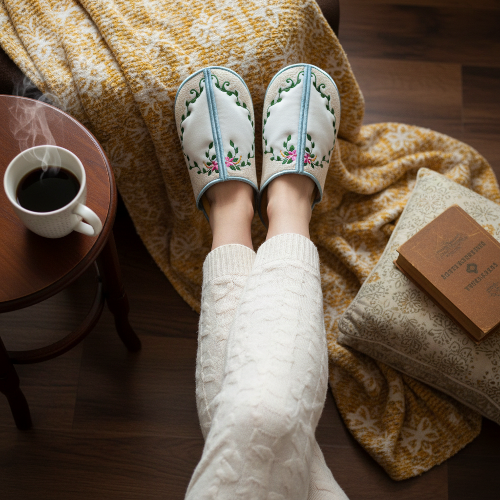 Floral Hearts Slippers