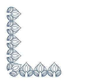 Decorative blue floral pattern on a white background