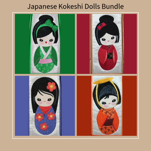 Japanese Kokeshi Dolls Bundle