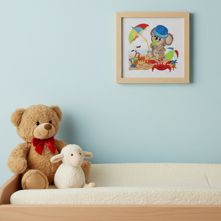 Jacob on the Beach - a-stitch-a-half