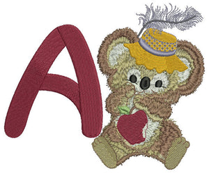 Fuzzy Koala Bear Letter A