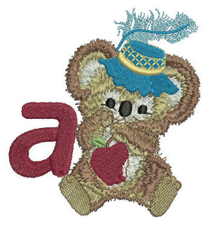Fuzzy Koala Bear Letter A