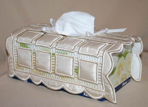 Nordic Frost Hardanger Tissue Box Drape