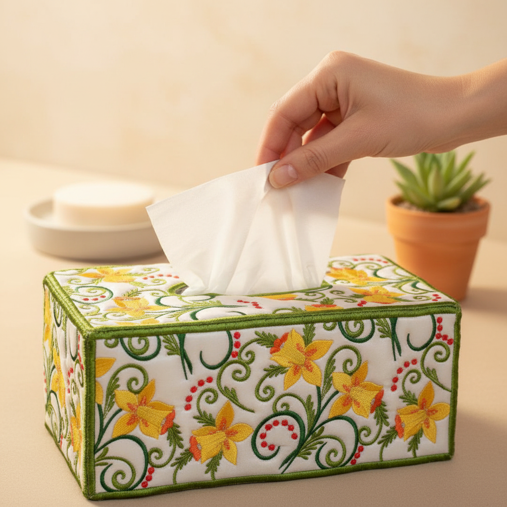 Daffodil Tissue Box Cover