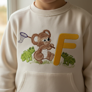Fuzzy Koala Bear Letter F