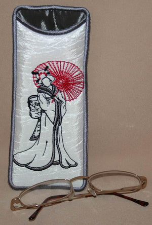 Japanese Girl with Wagasa Eyeglass Cases