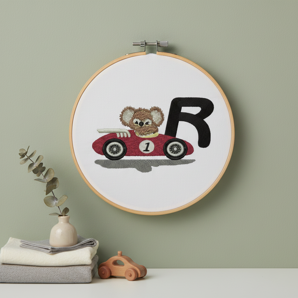 Fuzzy Koala Bear Letter R