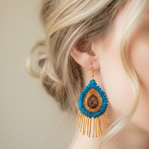 Boho Chic Feathery Freestanding Lace Earrings