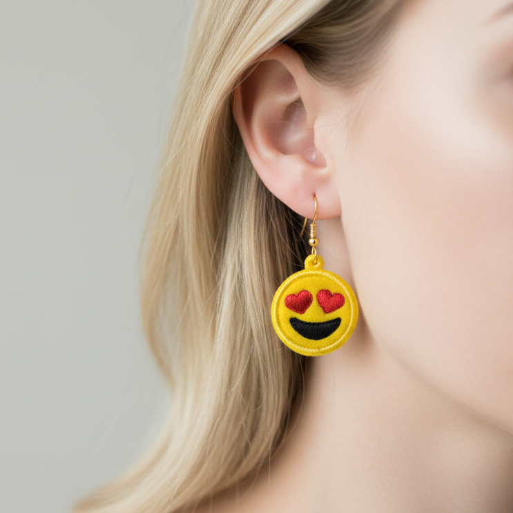 Emoji in Love Earrings Pendant Bookmark