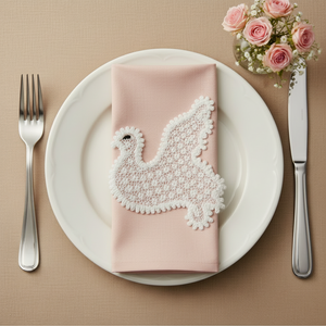 Freestanding Lace Battenberg Doves