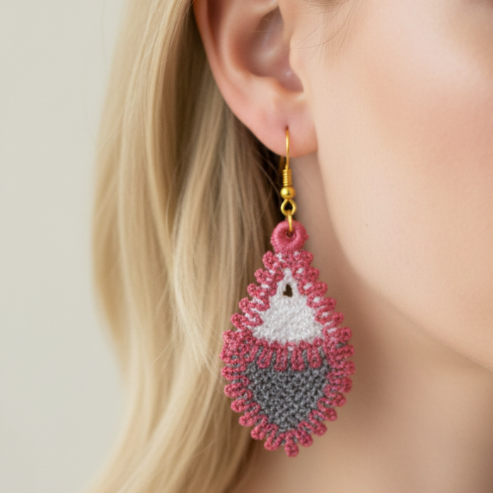 Freestanding Lace Fibonacci Earrings