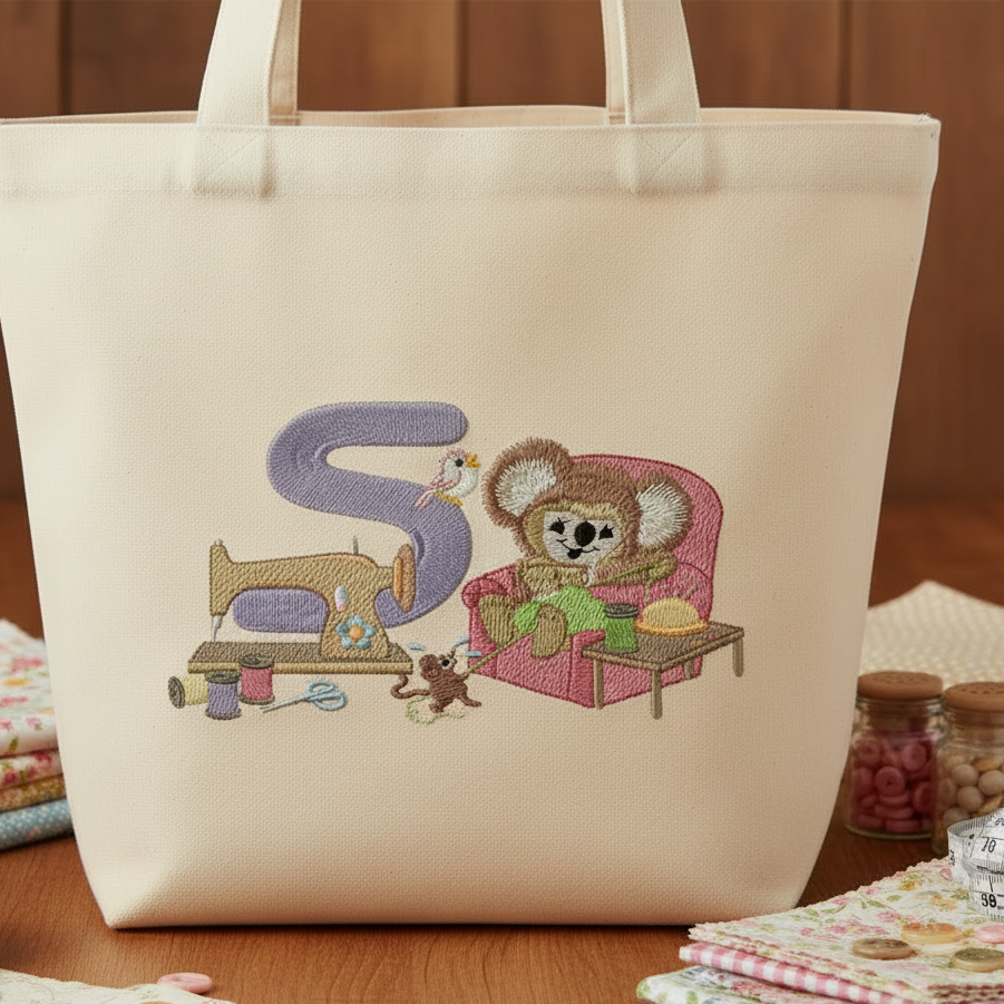 Fuzzy Koala Bear Letter S