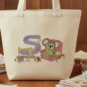 Fuzzy Koala Bear Letter S