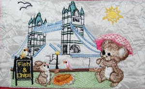 Fuzzy Koala Bear Olivia at the Tower Bridge