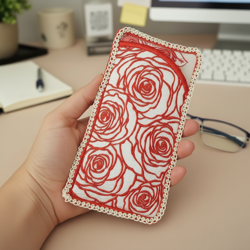 Lady in Roses Eyeglass Case