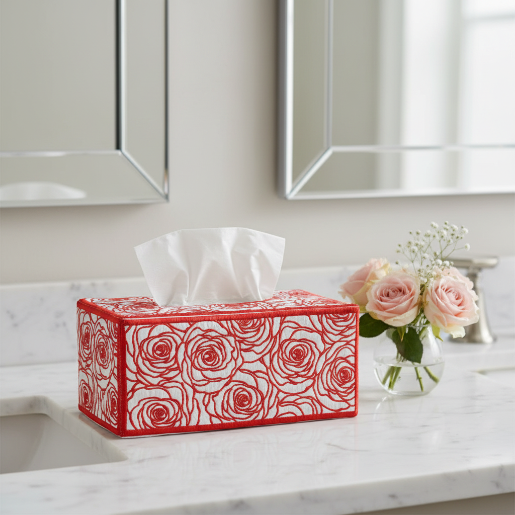 Lady in Roses Tissue Box Cover