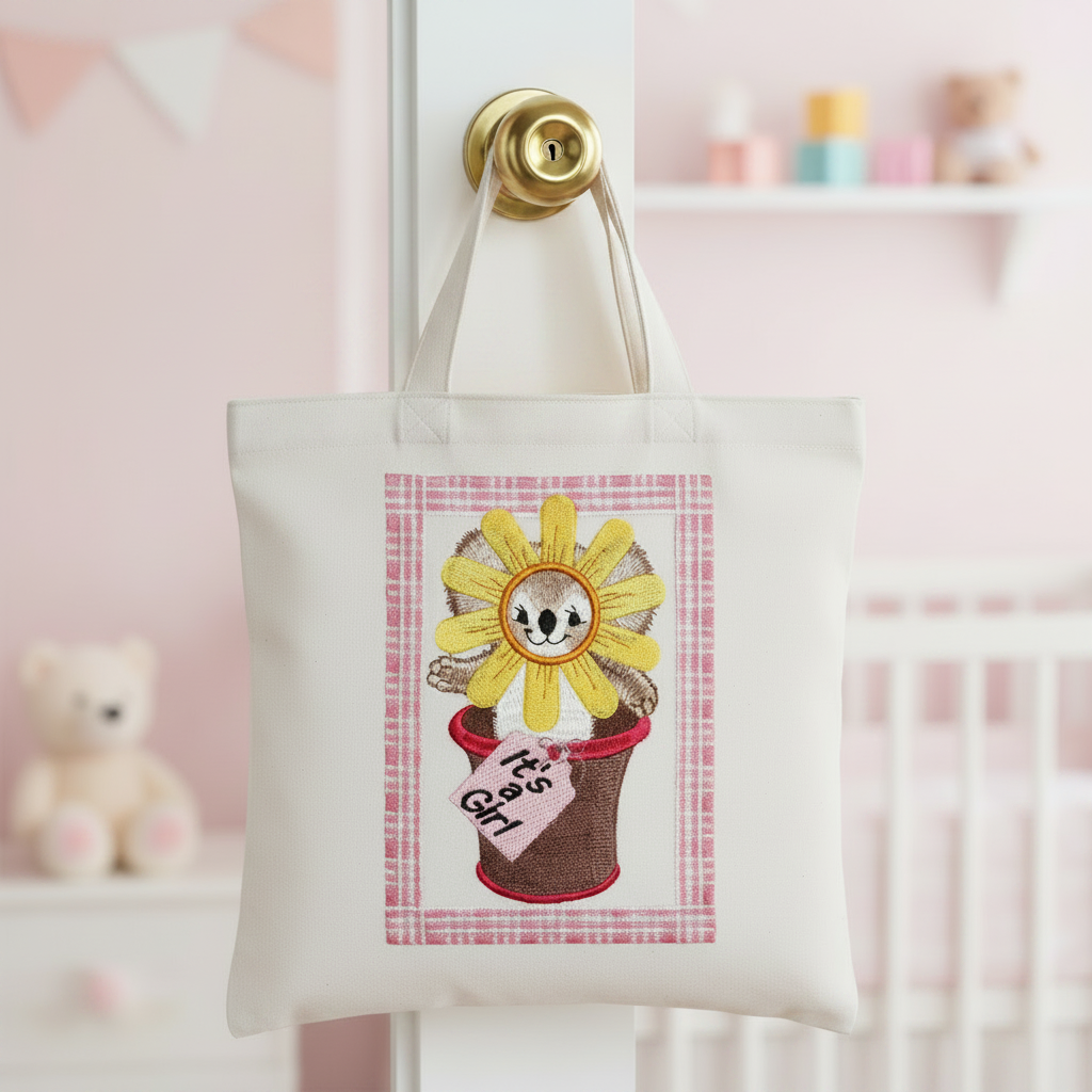 Potted Sunflower Fuzzy Koala Bear Girl