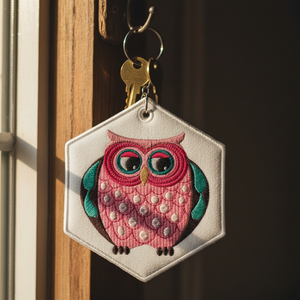 Razzle Dazzle Owl and Key Tag