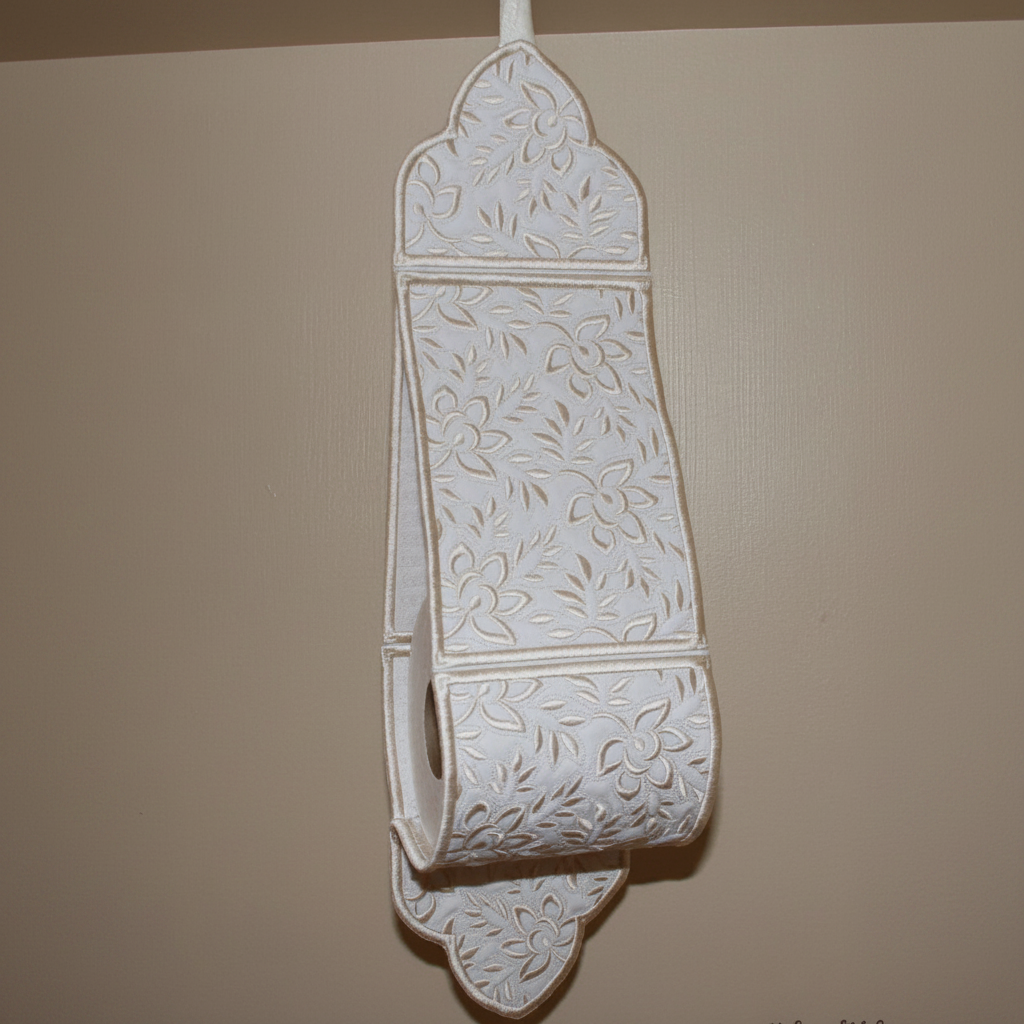 Whispers in White Toilet Roll Holder - aStitch aHalf