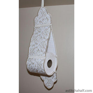 Whispers in White Bathroom Tissue Holder