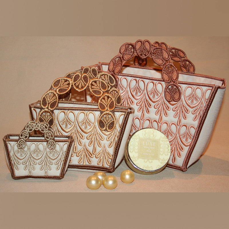 Teardrop and Hearts Mini Tote - a-stitch-a-half