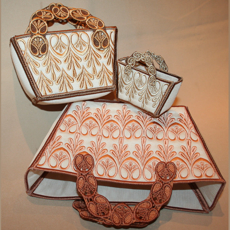 Teardrop and Hearts Mini Tote - a-stitch-a-half