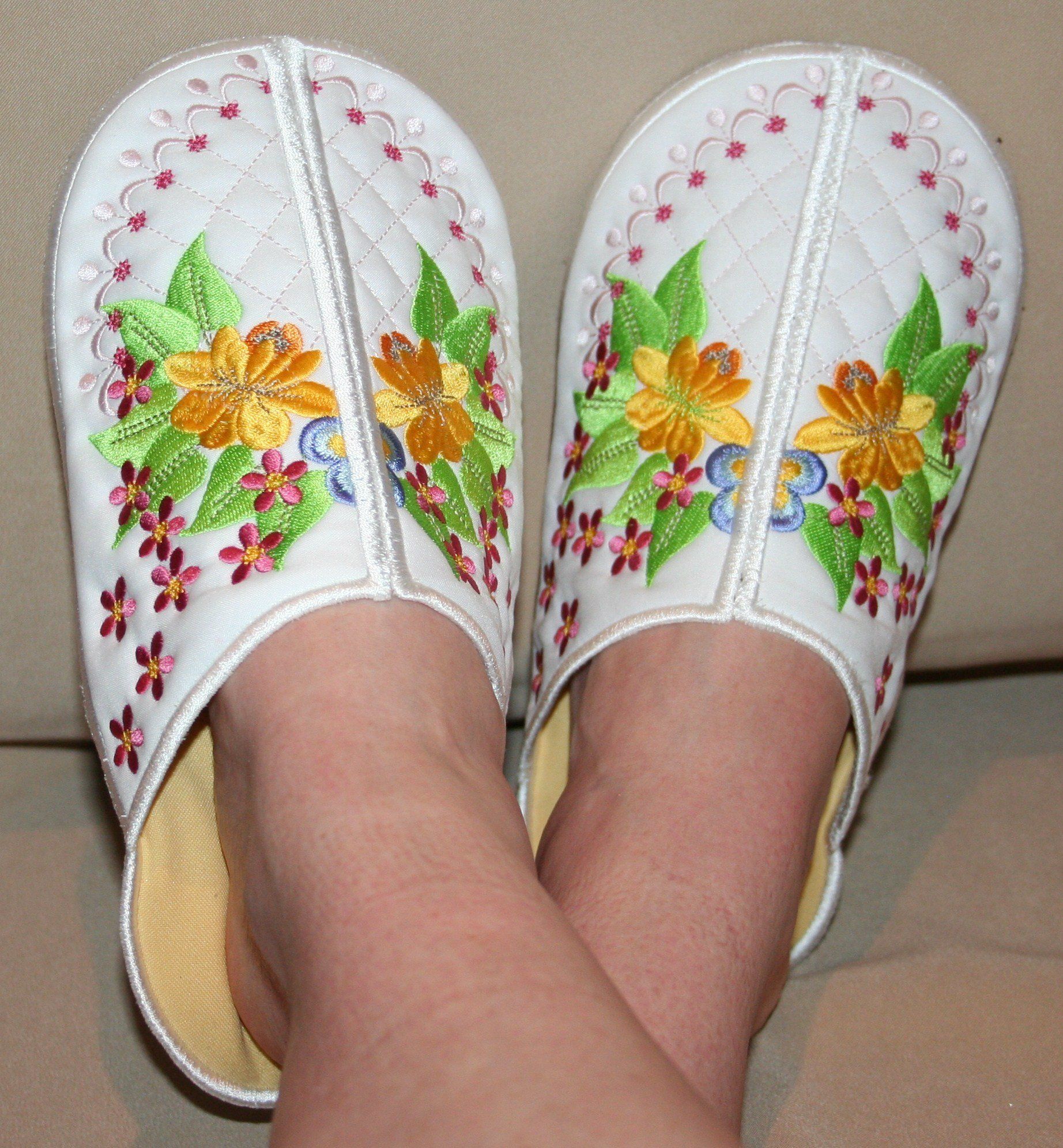Touch of Spring Slippers - aStitch aHalf