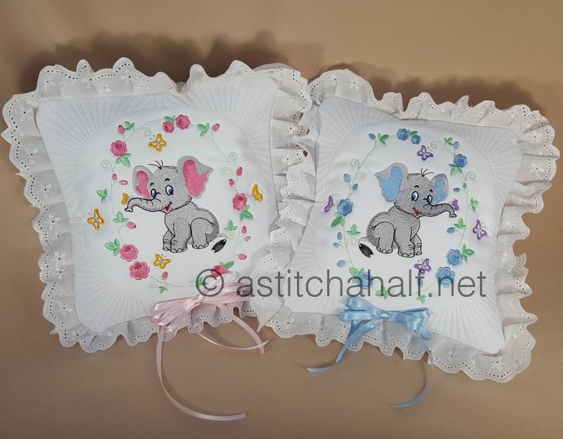 Eli and Ella Baby Elephant Pillow Quilt Combo - aStitch aHalf