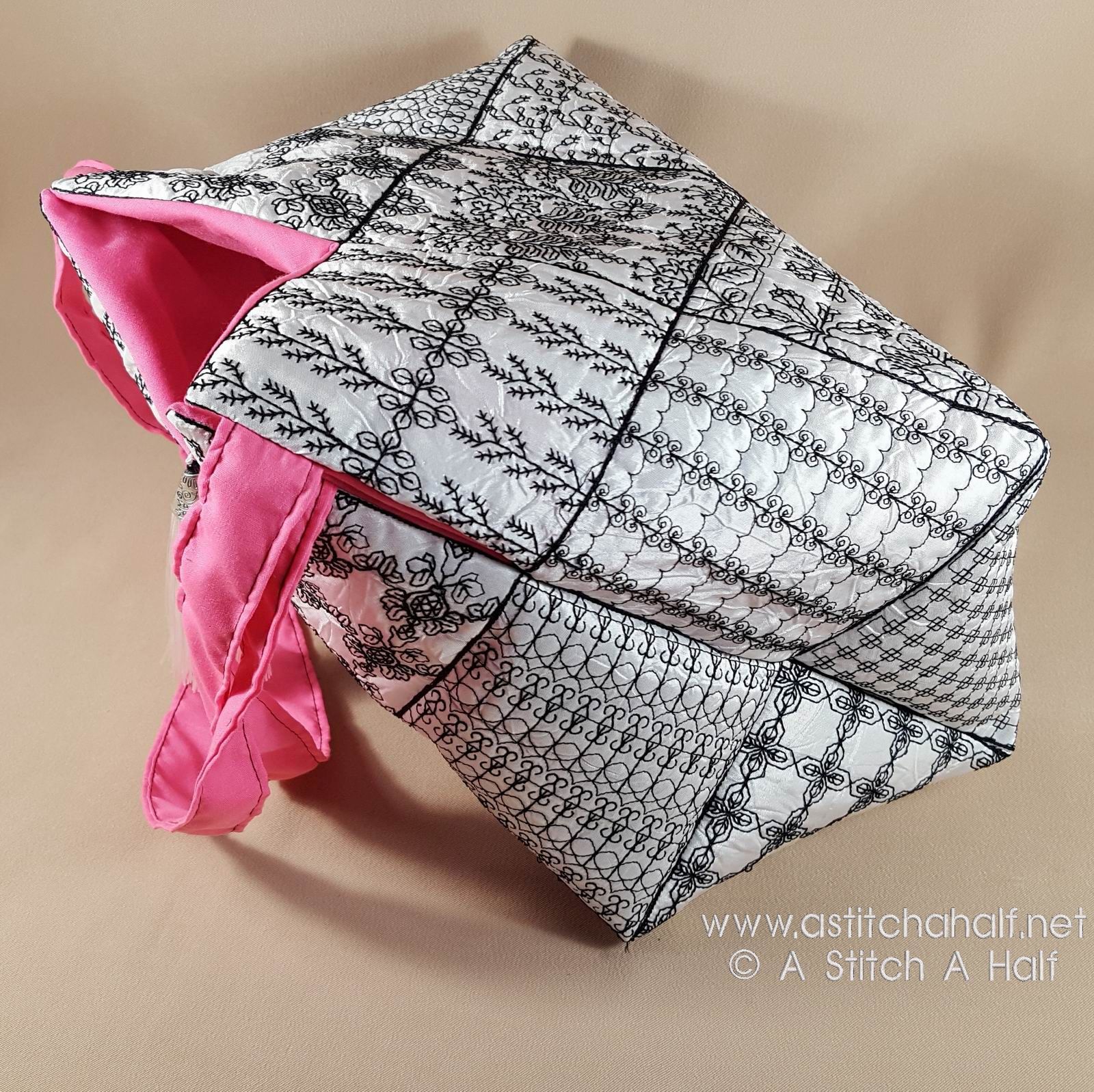 Sofia Spanish Blackwork Quilt Blocks and Tote Bag - a-stitch-a-half