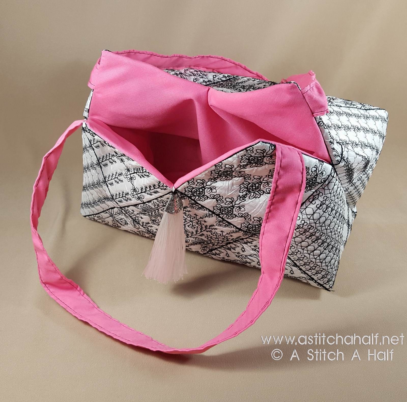 Sofia Spanish Blackwork Quilt Blocks and Tote Bag - a-stitch-a-half