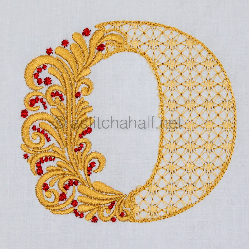 Fireside Monogram Letter O - aStitch aHalf