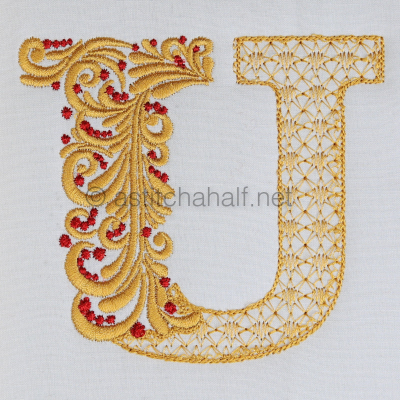 Fireside Monogram Letter U - aStitch aHalf