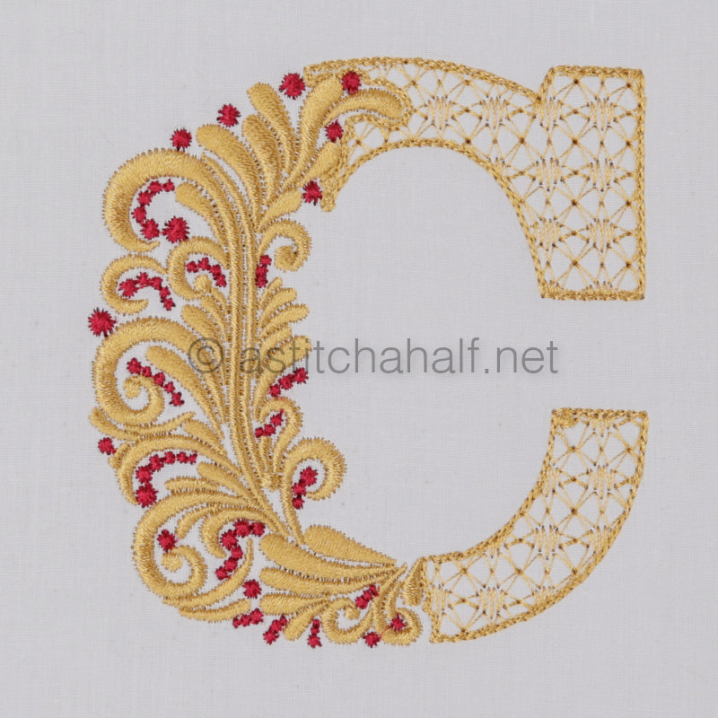 Fireside Monogram Letter C - aStitch aHalf