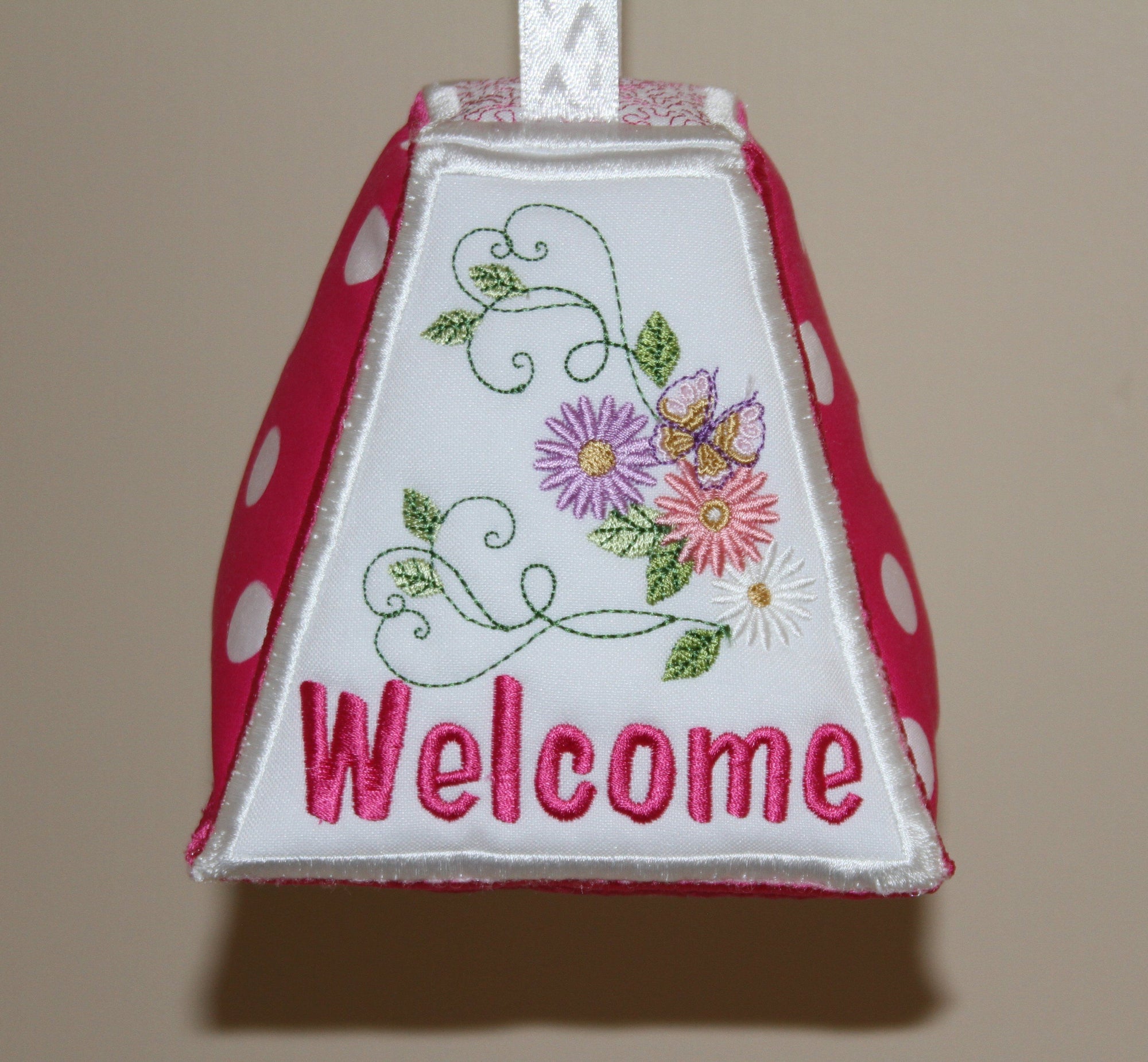 Paper Weight and Door Stopper Flowery Welcome - aStitch aHalf