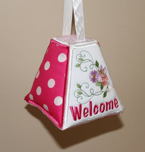 Paper Weight and Door Stopper Flowery Welcome - aStitch aHalf