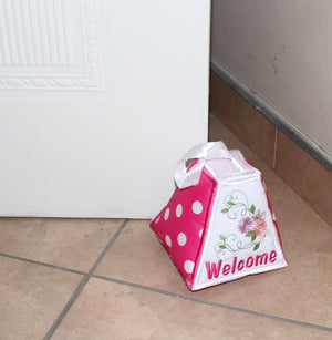 Paper Weight and Door Stopper Flowery Welcome - aStitch aHalf