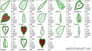 3d Green Leaves - aStitch aHalf