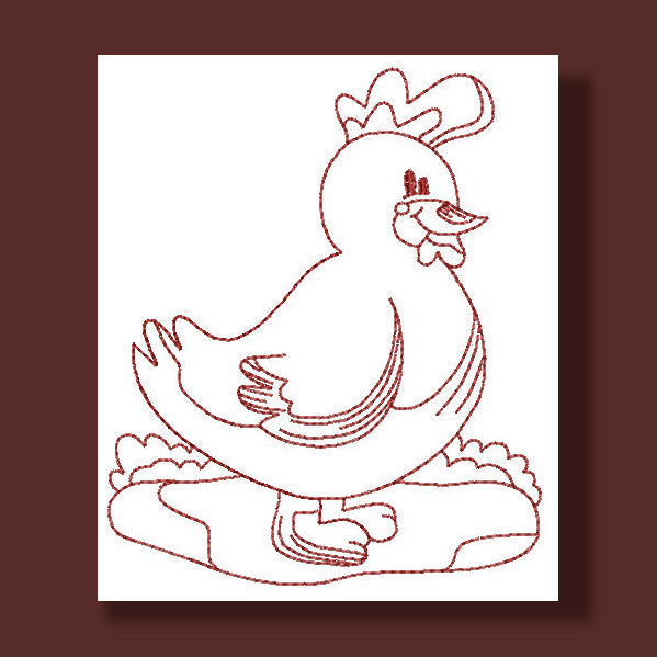 Farm Animals Redwork - a-stitch-a-half