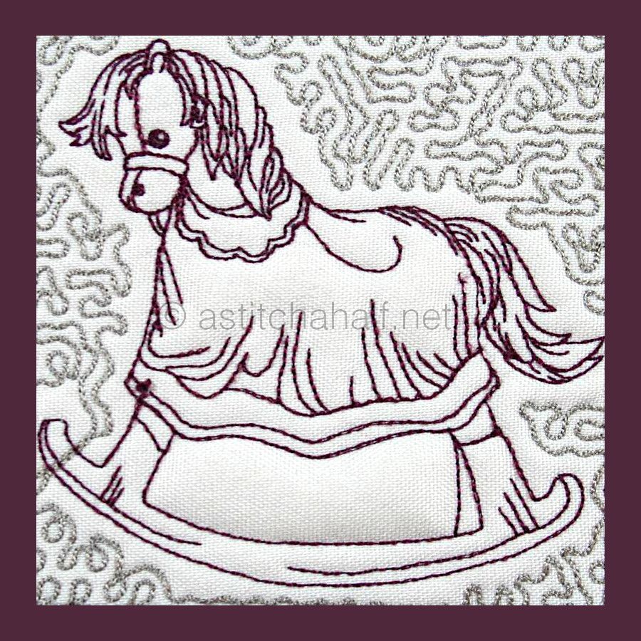 Rocking Horses Trapunto - a-stitch-a-half