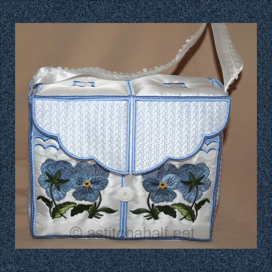 Fancy Pansy Tote Bag - a-stitch-a-half