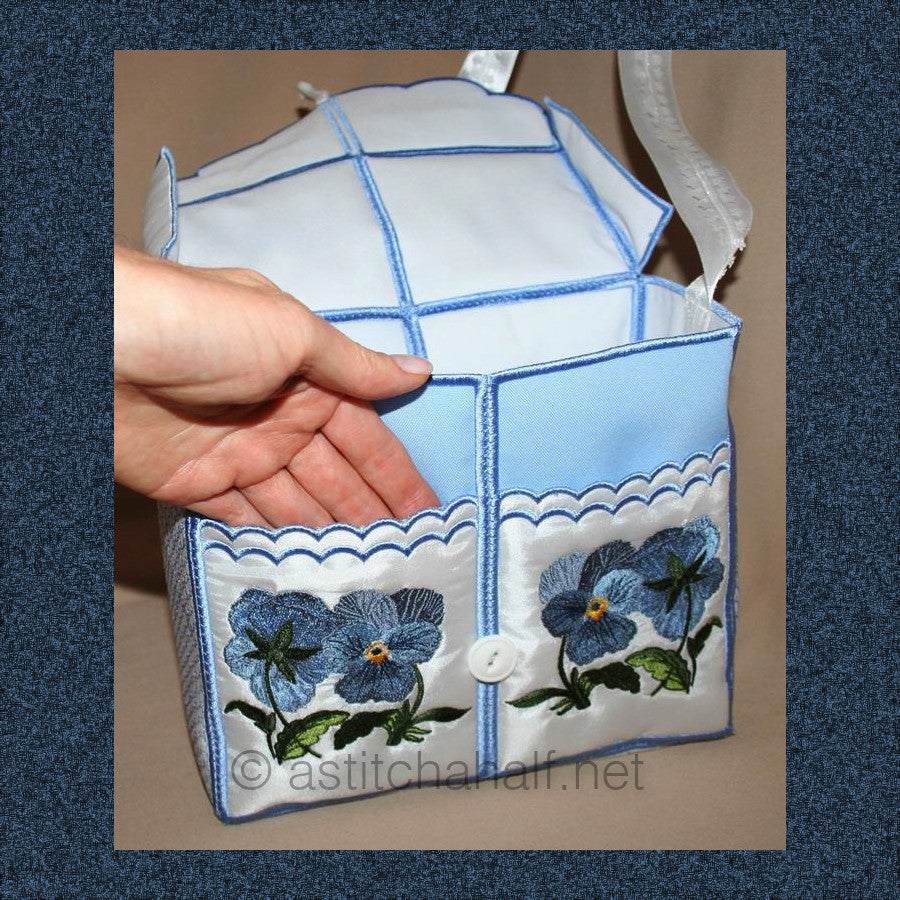 Fancy Pansy Tote Bag - a-stitch-a-half