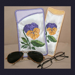 Pansy Eyeglass Cases - a-stitch-a-half