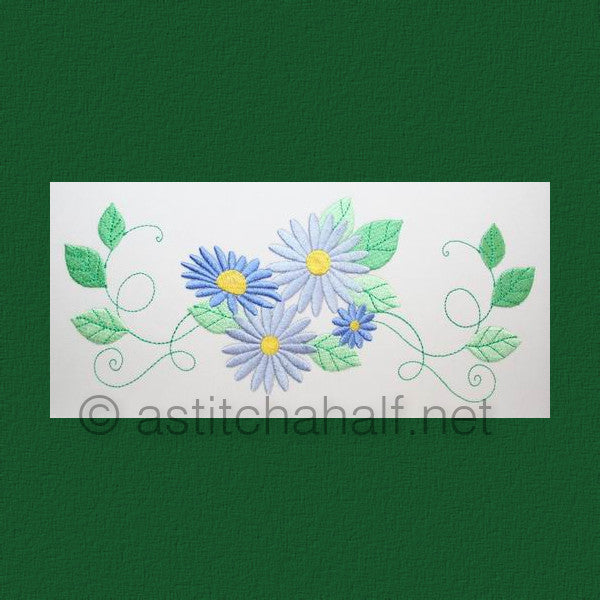 Simple Daisy Border - aStitch aHalf
