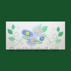 Simple Daisy Border - aStitch aHalf