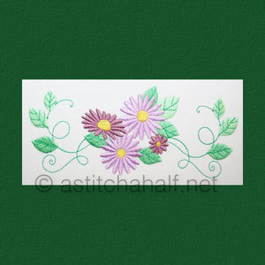 Simple Daisy Border - aStitch aHalf